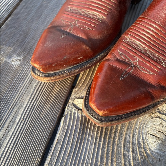 Lucchese Western Cowboy Leather Boots - Women’s size 10 D.  Blue with Stars - Picture 11 of 16